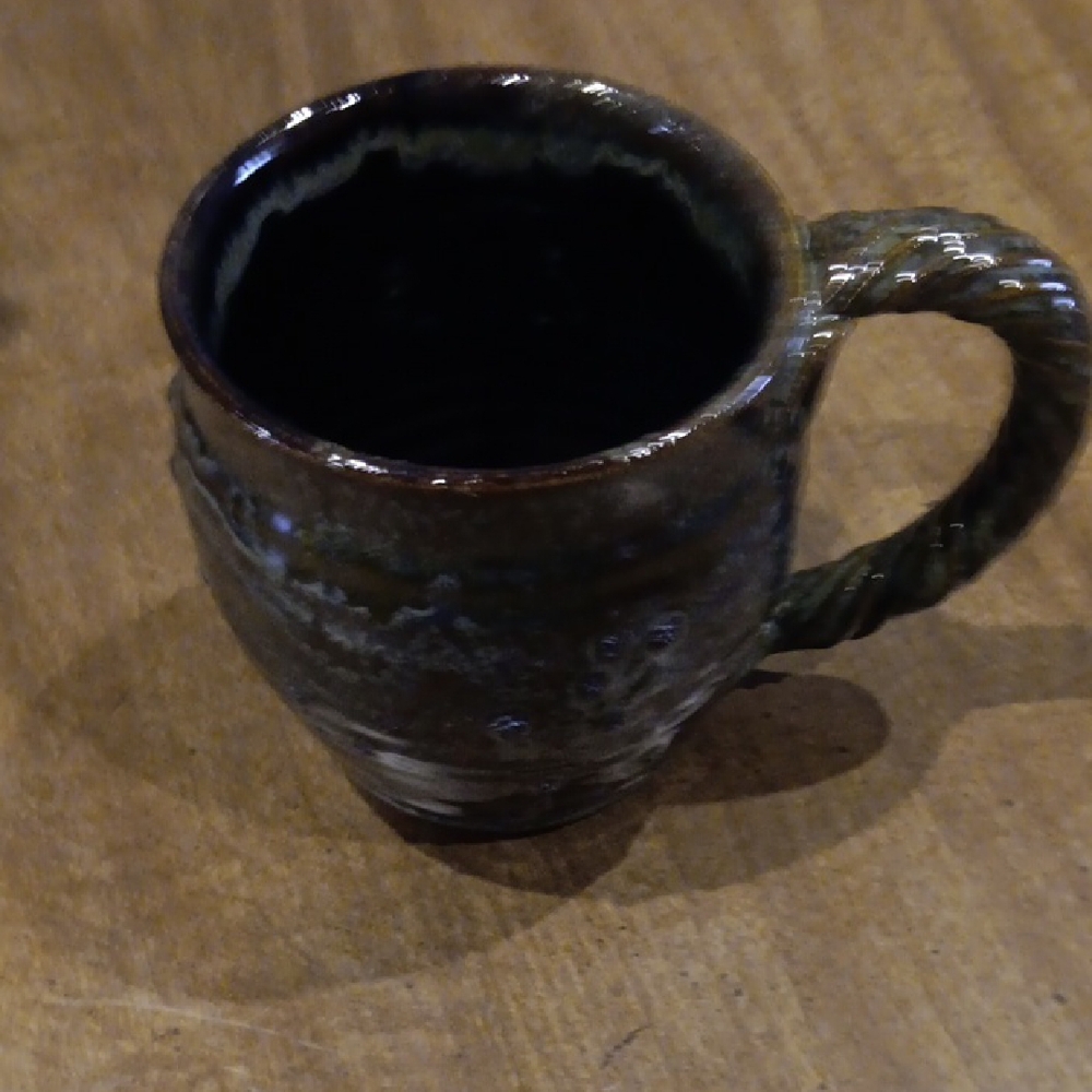 Rustic Ceramic Mug Set - Green and Brown - Picture 3 of 8